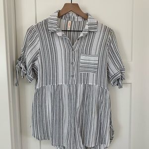 White and black striped blouse